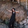 Black Boho Goddess Dress Gypsy Priestess Back Laces