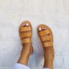 Handmade Greek Leather Sandals Brown Summer Slides