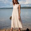Linen Dress With Pockets Midi Clothing For Women