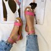 Handmade Leather Slingback Sandals Fuchsia Summer Shoes Greek