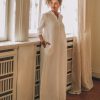 Linen Dress Maxi Kaftan Long Sleeve Plus Size