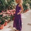 Purple Linen Dress For Women: Sleeveless Summer With