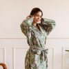 Long Hand Block Print Kimono Robe In Dusky