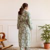 Long Hand Block Print Kimono Robe In Dusky